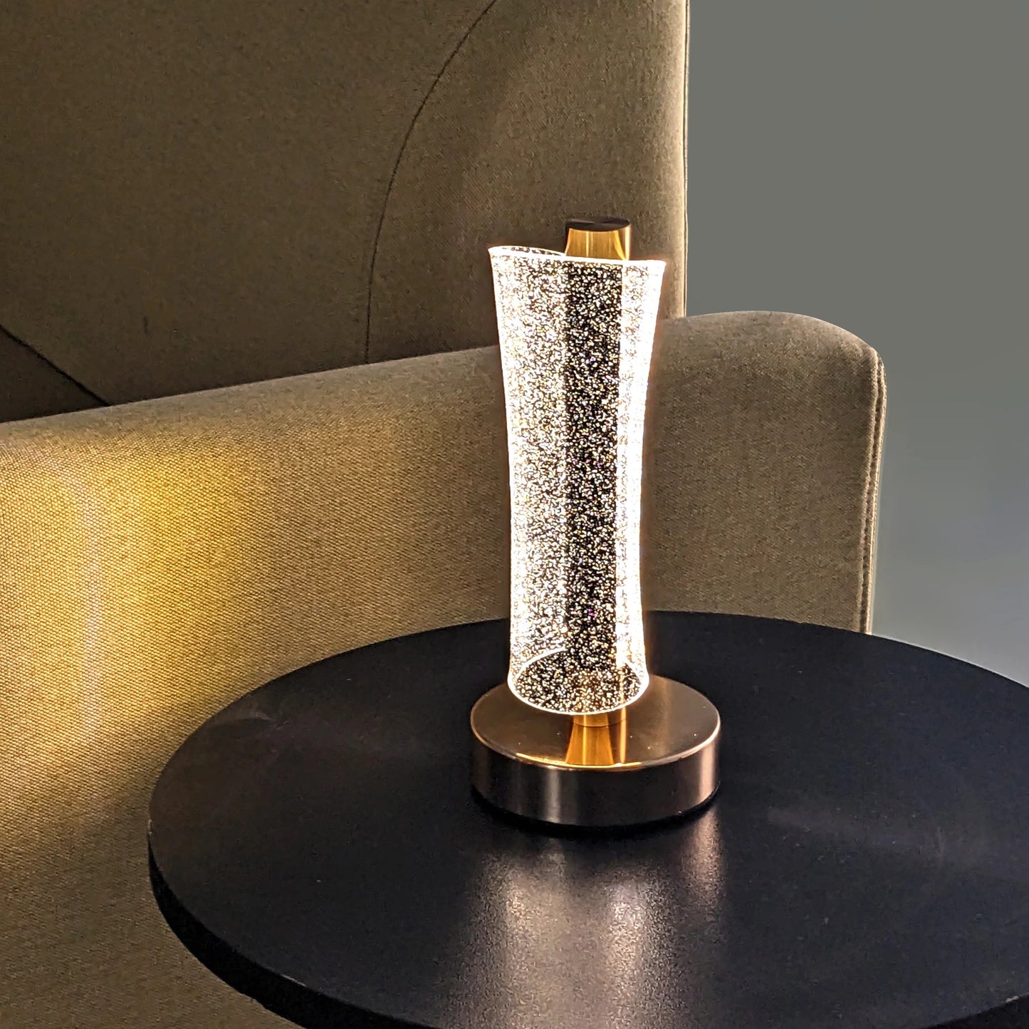 Modern LED Crystal Table Lamp with USB Charging Support