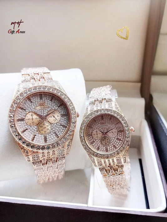 Iced Stone Couple Watch