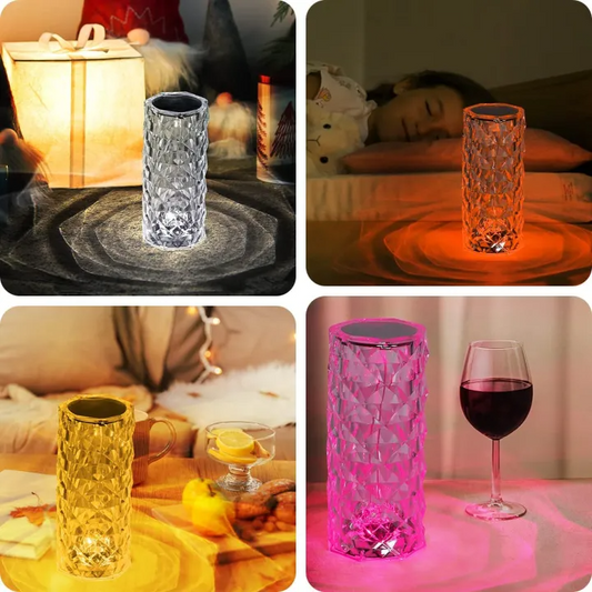 Crystal Lamp, Rose Light Diamond