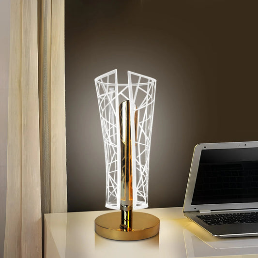 Modern LED Crystal Table Lamp with USB Charging Support