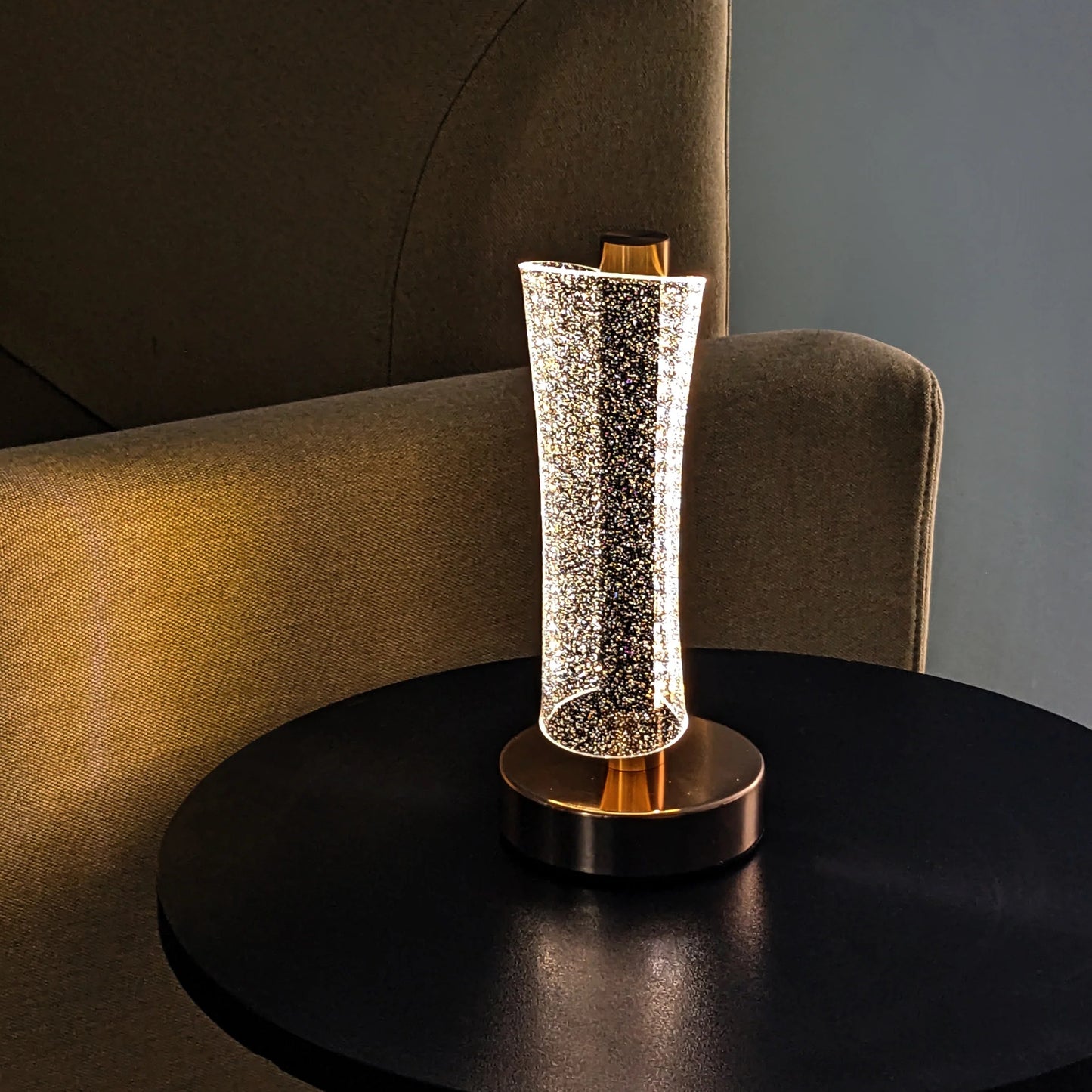 Modern LED Crystal Table Lamp with USB Charging Support