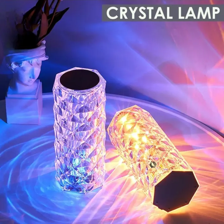 Crystal Lamp, Rose Light Diamond