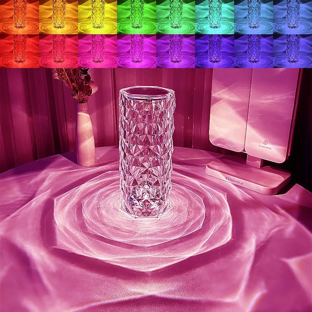 Crystal Lamp, Rose Light Diamond