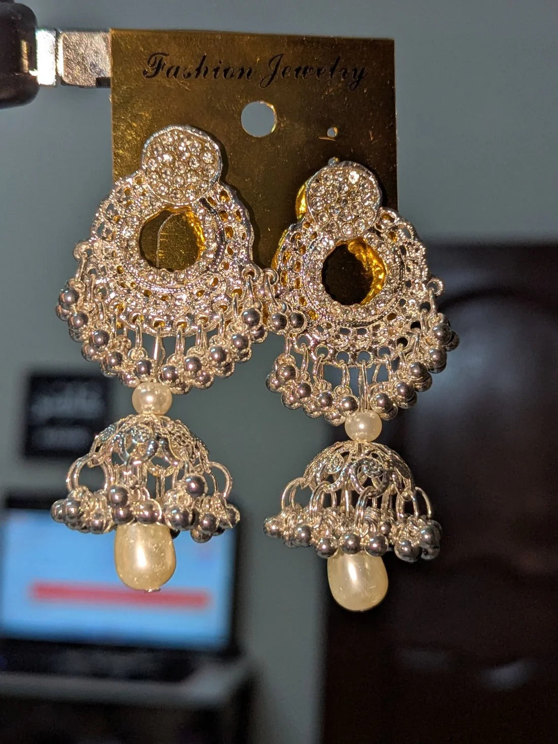 Jhumka earing For Girls Traditional Sterling Silver Round Long Dangle