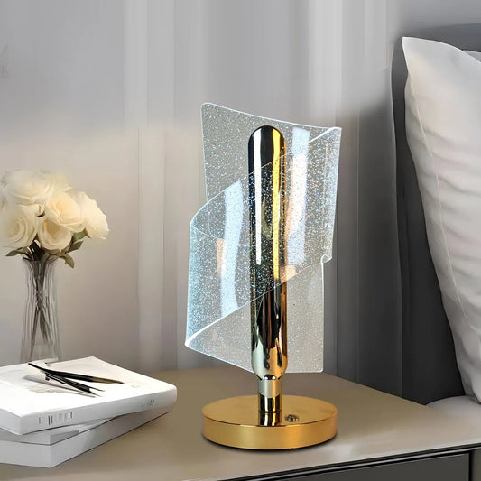 Modern LED Crystal Table Lamp with USB Charging Support