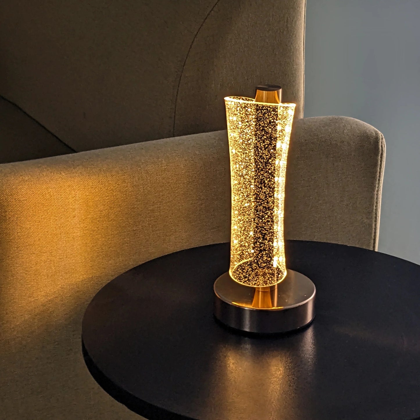 Modern LED Crystal Table Lamp with USB Charging Support